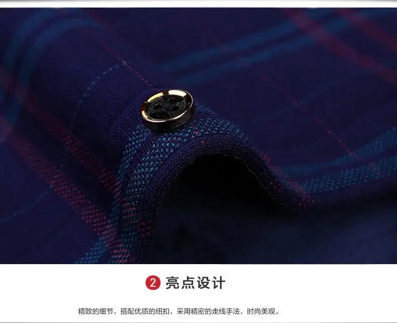 Men's thick warm plaid shirt, navy blue with red stripes, long sleeve, Simples Market