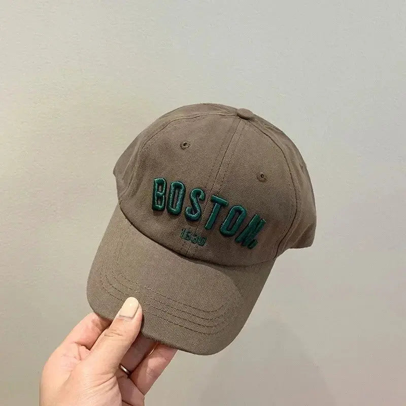 Solid Letter Kids Baseball Cap With Embroidery Adjustable Sun Hat For Boys And Girls Spring Summer