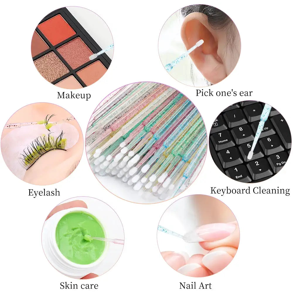 LashCraft 200 Piece Eyelash Extension And Makeup Set With Lash Removal Micro Brush And Lipline Brush