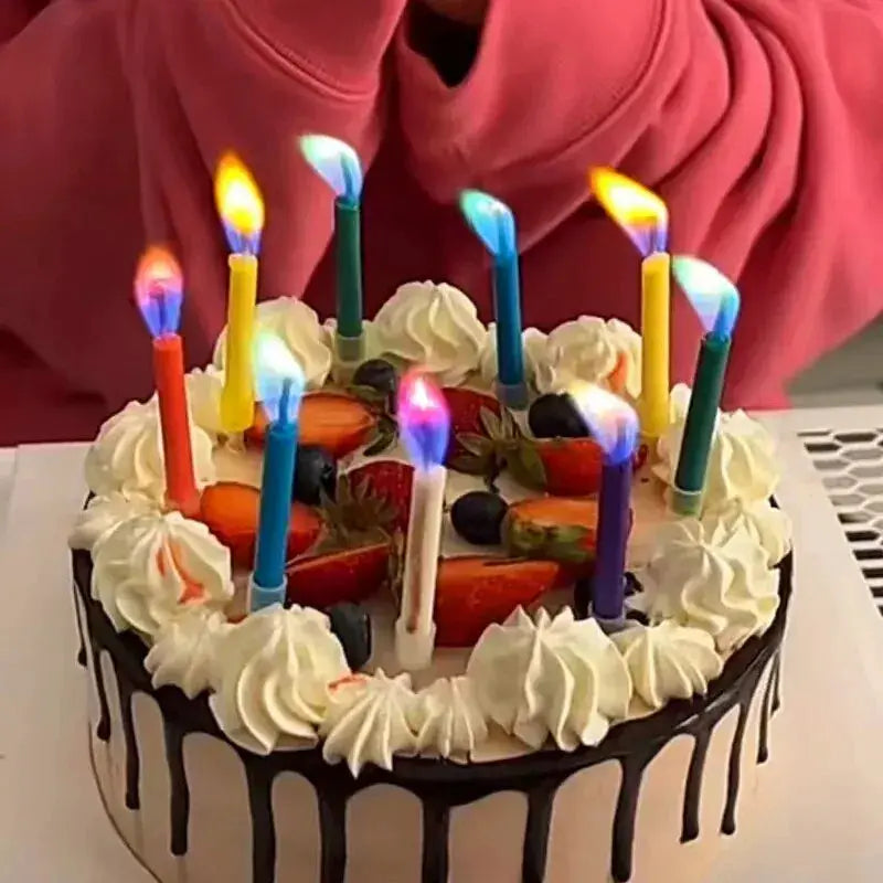 Colored Birthday Party Candles 6 Or 12 Pcs Multicolor Safe Flame Cake Candles For Birthday Cake And Wedding Desserts