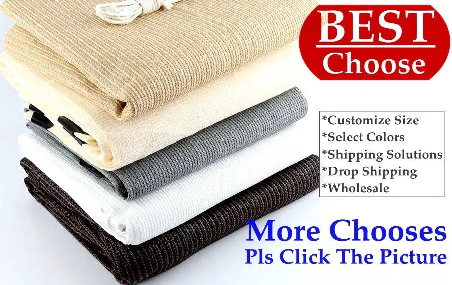 Sunshade net rolls in beige, white, gray, and brown; 4 rolls, HDPE anti-UV shading, Simples Market