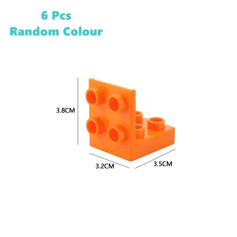 6 Piece Big Building Block Accessories Compatible With Enlighten Large Bricks Foundation Blocks Educational Toy