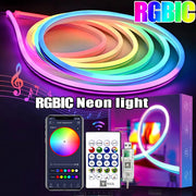 5V RGB IC Neon LED Strip Light USB Waterproof Flexible 1M 2M 3M 5M 10M With Bluetooth Remote Control For Home Decor
