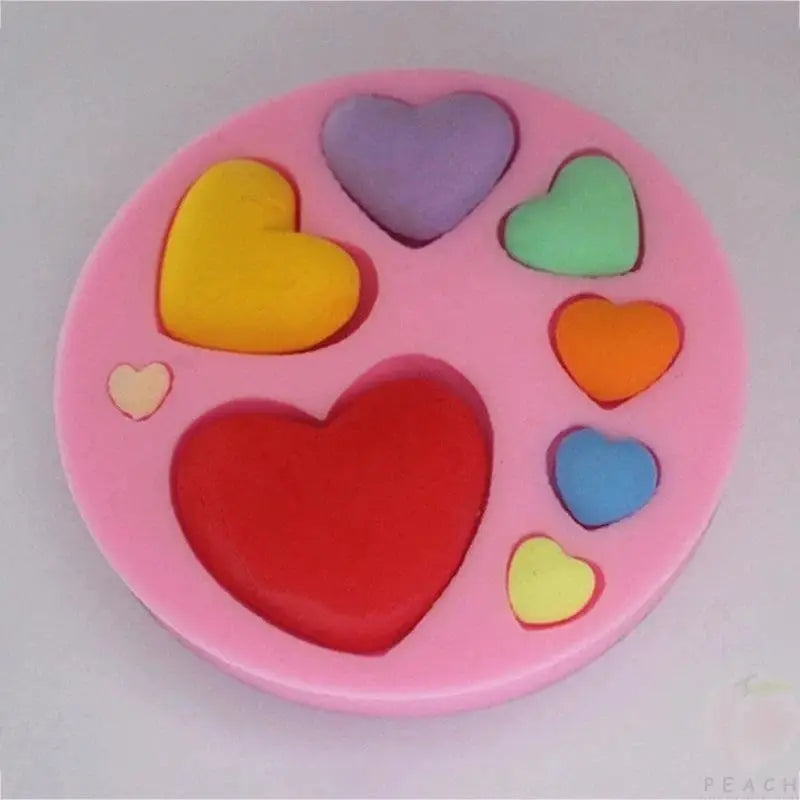 Loving Heart Shape Silicone Fondant Mold For Colorful Chocolate Candy Pastry DIY Cake Decorating Tool