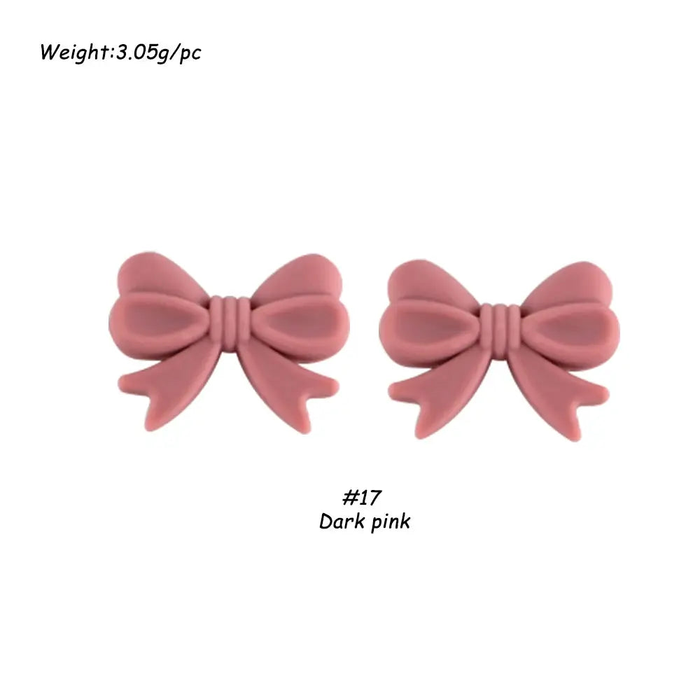 10Pcs Crown Bowknot Silicone Beads For Jewelry Making Diy Necklace Keychain Bracelet Craft Supplies