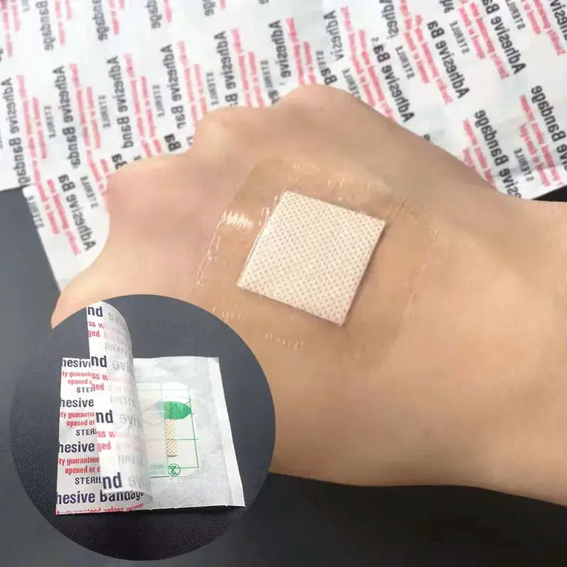 50 Pack Transparent PU Waterproof Wound Plaster Bandages 38 by 38mm Adhesive Bandage for Outdoor Home First Aid