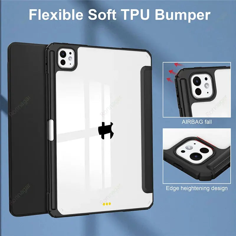 All iPad Models Smart Case With Auto Wake Sleep For Air And Pro Series 2013 Through 2026 Protection Shockproof Dustproof