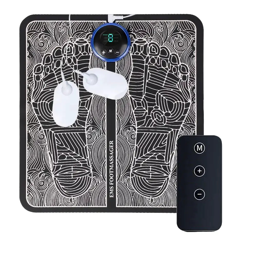 Electric Foot Massager Pad With EMS Therapy Portable Foldable Design For Feet Ankles Calves And Relaxation