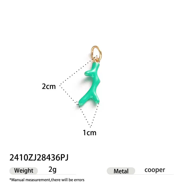 Simples Market single hoop earring with green dinosaur pendant, copper hoop, about 2 cm tall