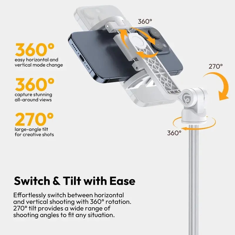 Ulanzi TT88 overhead selfie stick with magnetic clamp, wireless remote, 1.44m, for live streaming by Simples Market