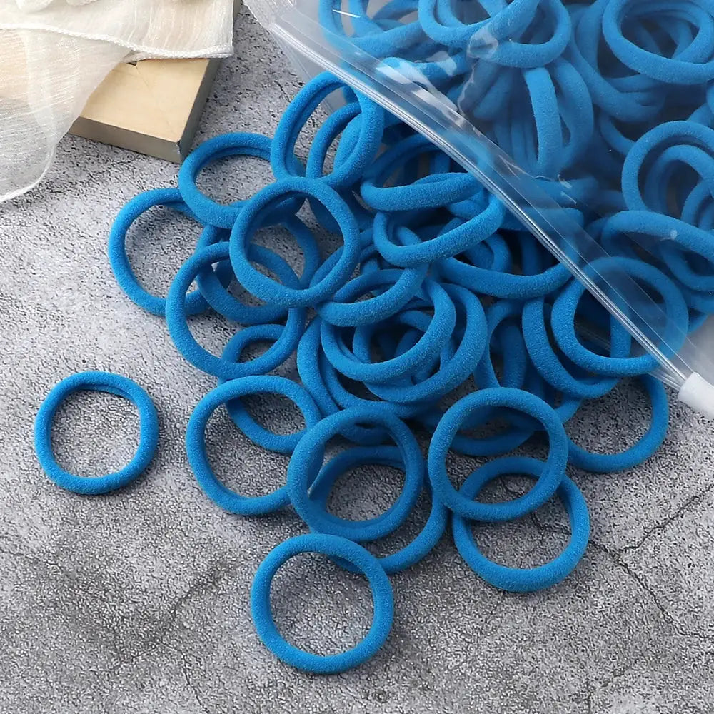 NovaHair 50 Pcs Mixed Colors Hair Bands 4 Cm Elastic Hair Ties Ponytail Holders Gentle Hold For Everyday Ponytails