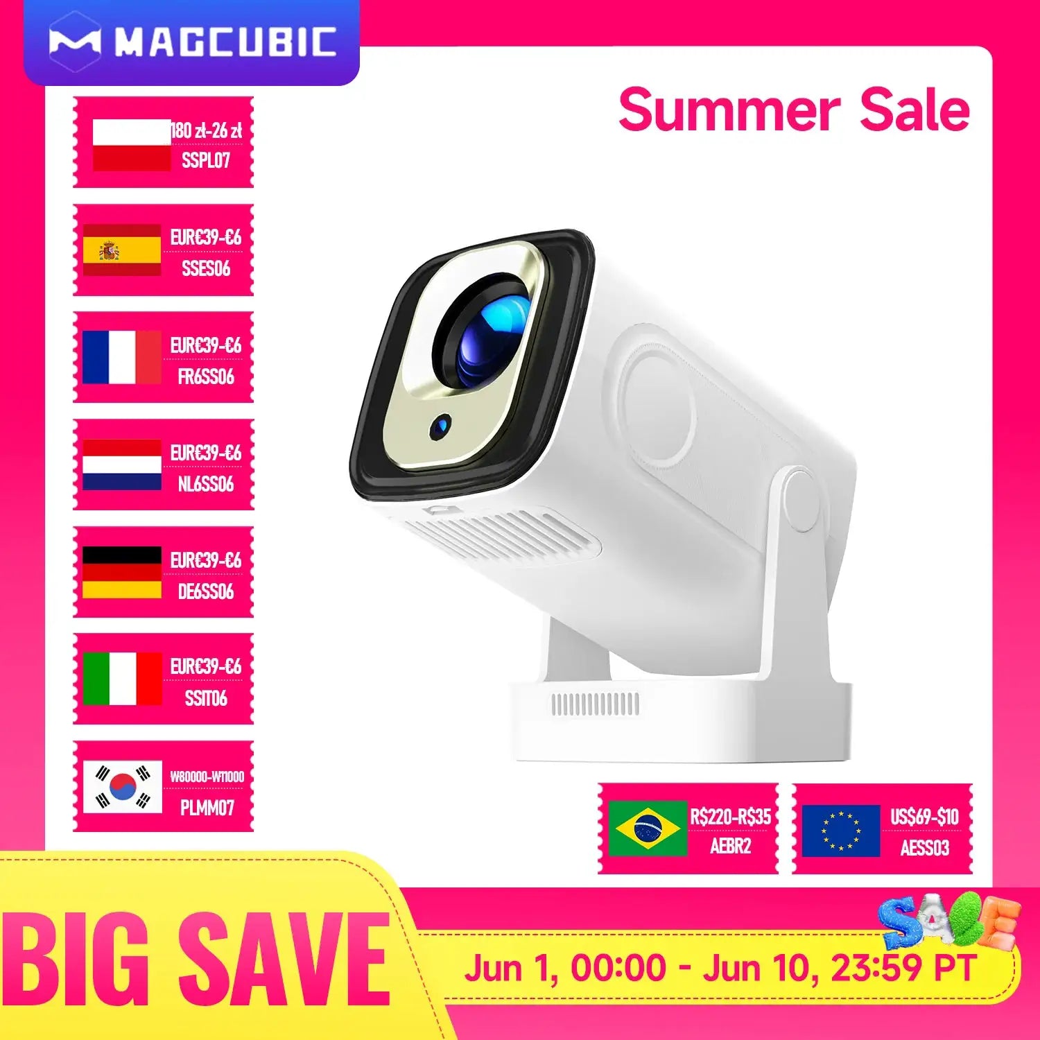 Magcubic HY310 Projector Auto Focus 4K 1080P 330ANSI Android11