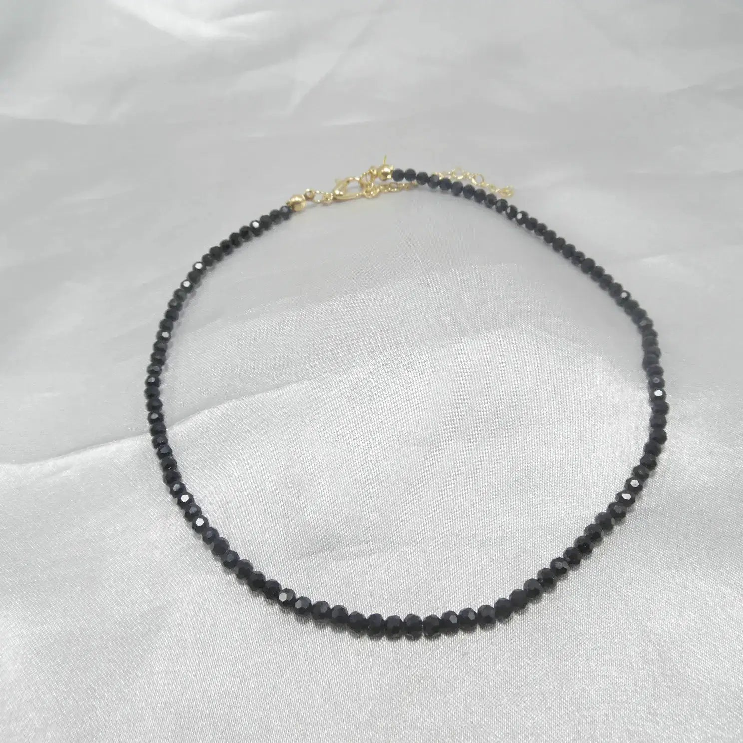 Pretty Fad Black Bead Short Copper Stone Choker Necklace For Women Elegant Party Jewelry