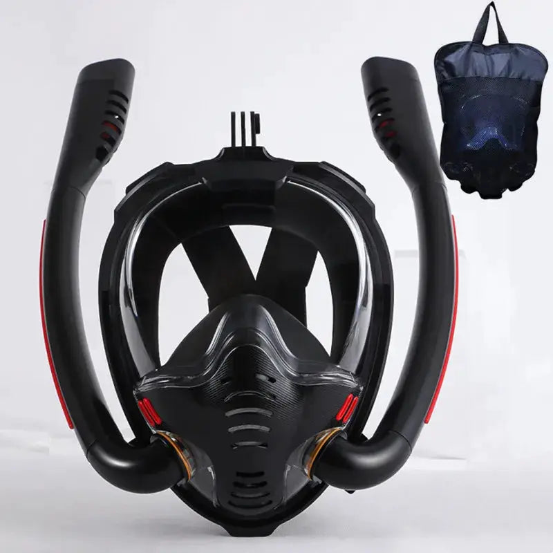 Double Tube Silicone Full Dry Snorkeling Mask For Adults Self Contained Underwater Breathing Goggles