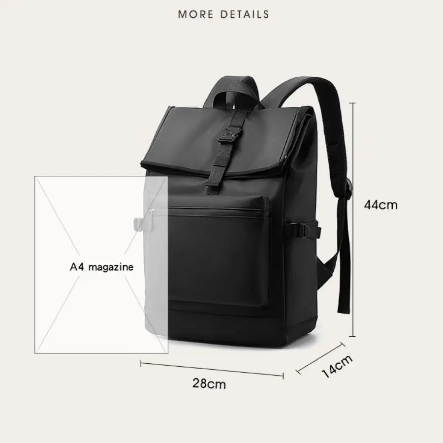 Backpack 17-inch urban men’s business bag by Simples Market, black, large-capacity laptop bag