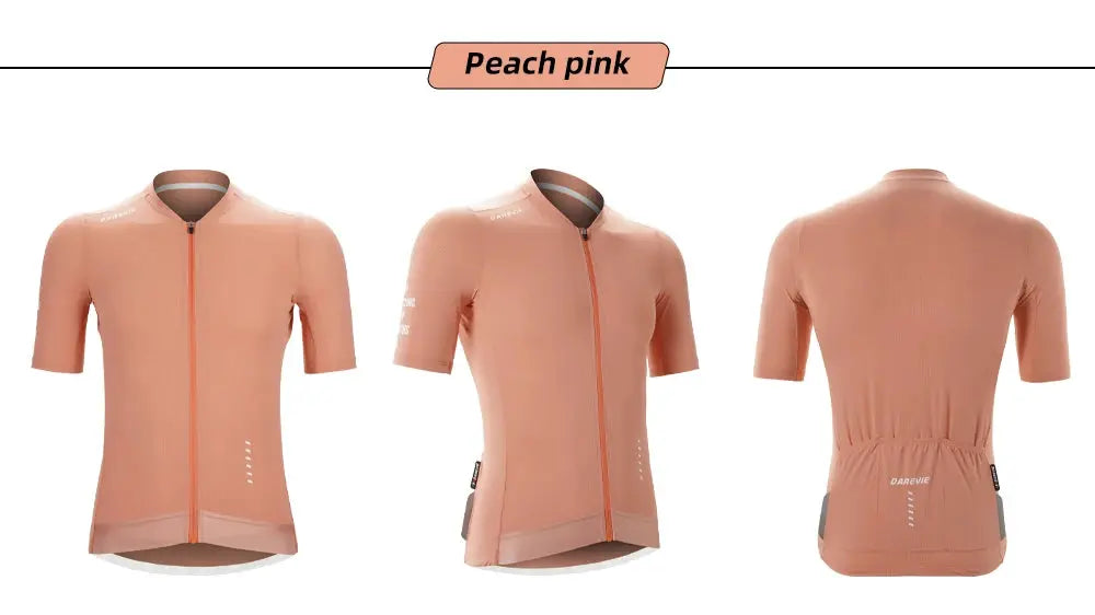 DAREVIE peach pink cycling jersey for men and women, breathable quick-dry maillot, size small, Simples Market