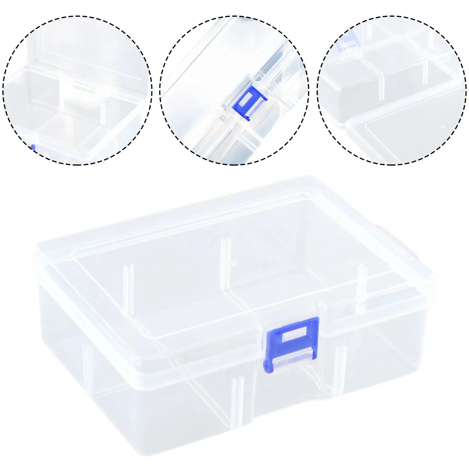 ClearView Tools Clear Plastic Rectangular Storage Box Dustproof Waterproof Case With Secure Locking