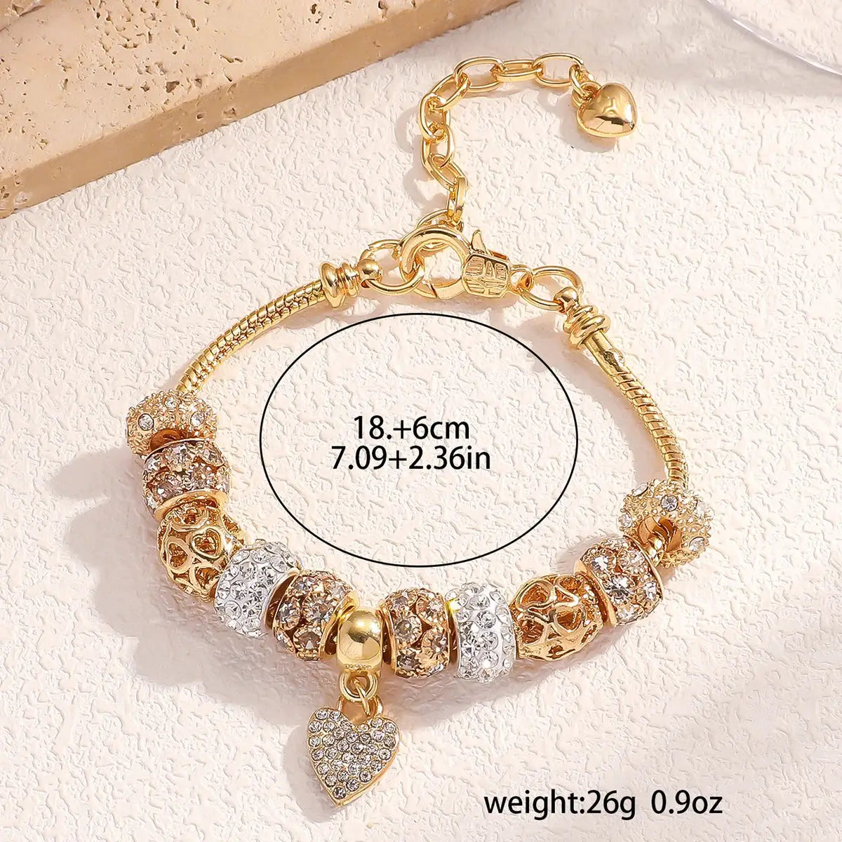Women's Fashion Panjiadorado Element Heart Love Bracelet For Dating Travel Parties Festivals Gift