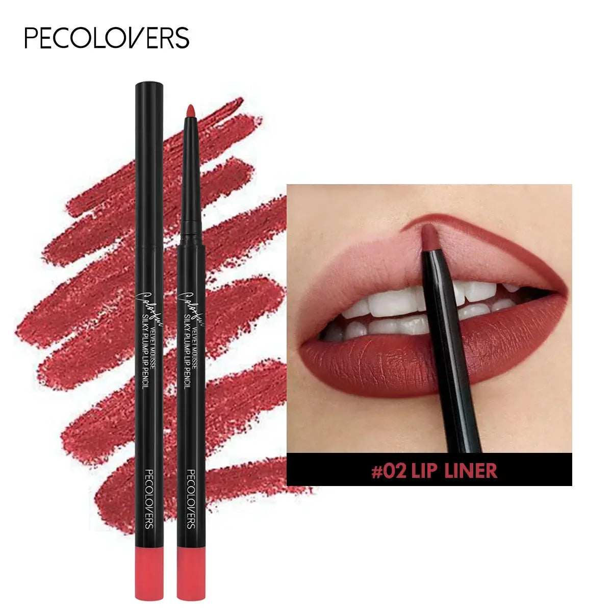 LuxLips Waterproof Matte Lipliner Pencil 12 Colors Long Lasting Smudge Proof Hydrating Lip Definer