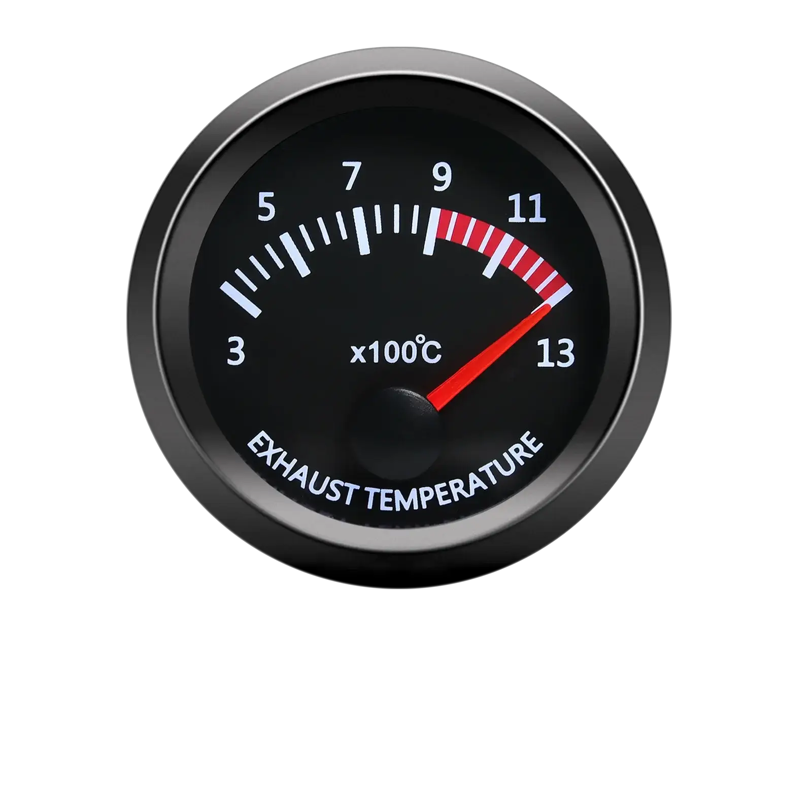 Exhaust gas temperature gauge, 52mm/2in, black dial with red needle, 300–1300°C