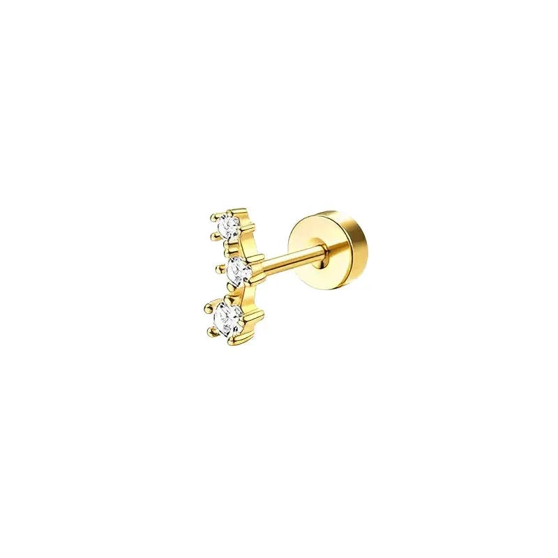 Bobisty 1pc Surgical Stainless Steel Earrings Dainty Flat Back Stud Hoop Cartilage For Sensitive Ears Women