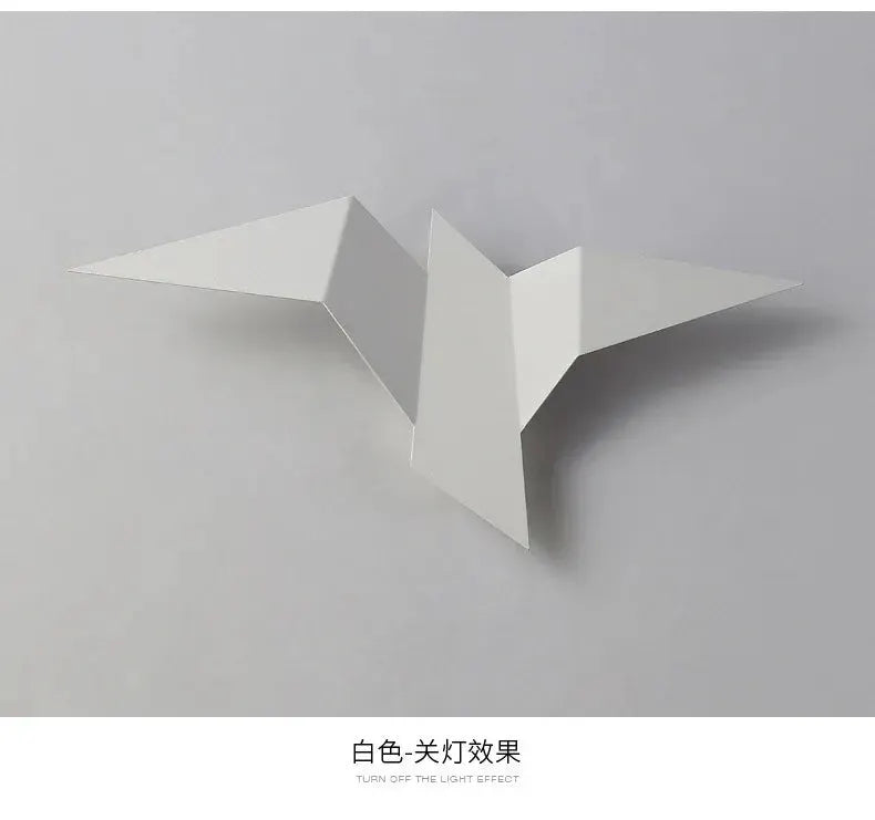 New Nordic LED bird wall lamp, white geometric wall light for bedroom, stairs or home decor