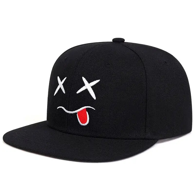 Unisex Ghost Expression Embroidery Hip Hop Baseball Cap Sun Protection Adjustable Outdoor Casual Hat