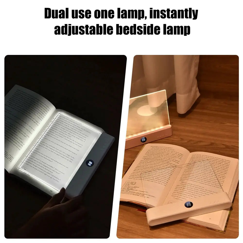 LumaBright LED Flat Panel Reading Light USB Rechargeable Eye Protection Night Lamp For Students And Book Lovers