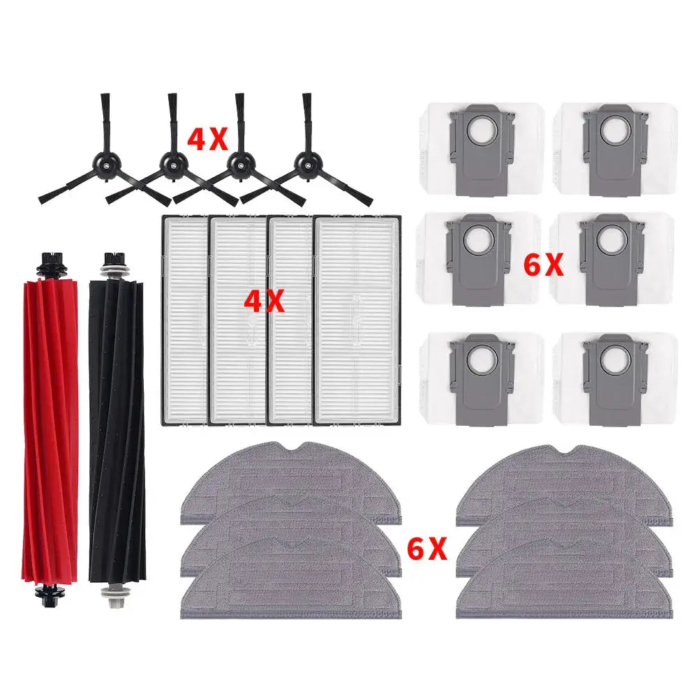 Windninja Compatible Roborock S8 S8 Plus S8 Pro Ultra Main Brush Side Brush HEPA Filter Mop Cloths Dust Bags Kit