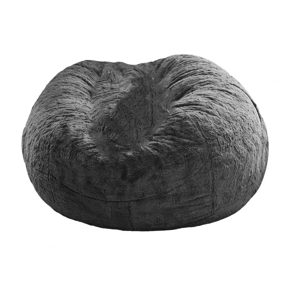 Bean bag chair: large gray plush for lounging and floor seating