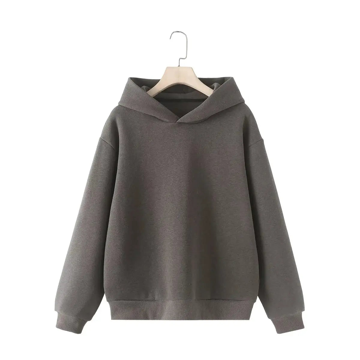 HH Women Solid Long Sleeve Hooded Fleece Pullover Pants Set Casual