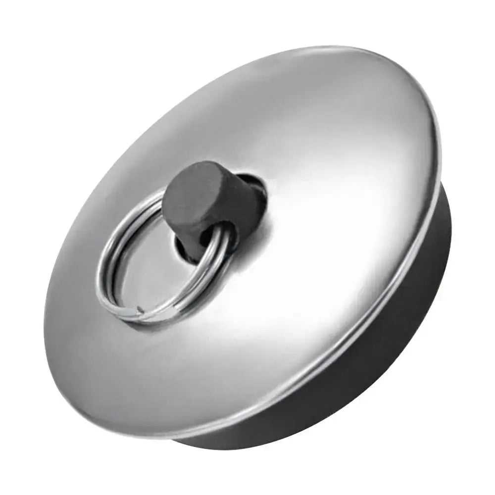 Stainless steel bath plug with rubber stopper and pull-ring, Simples Market