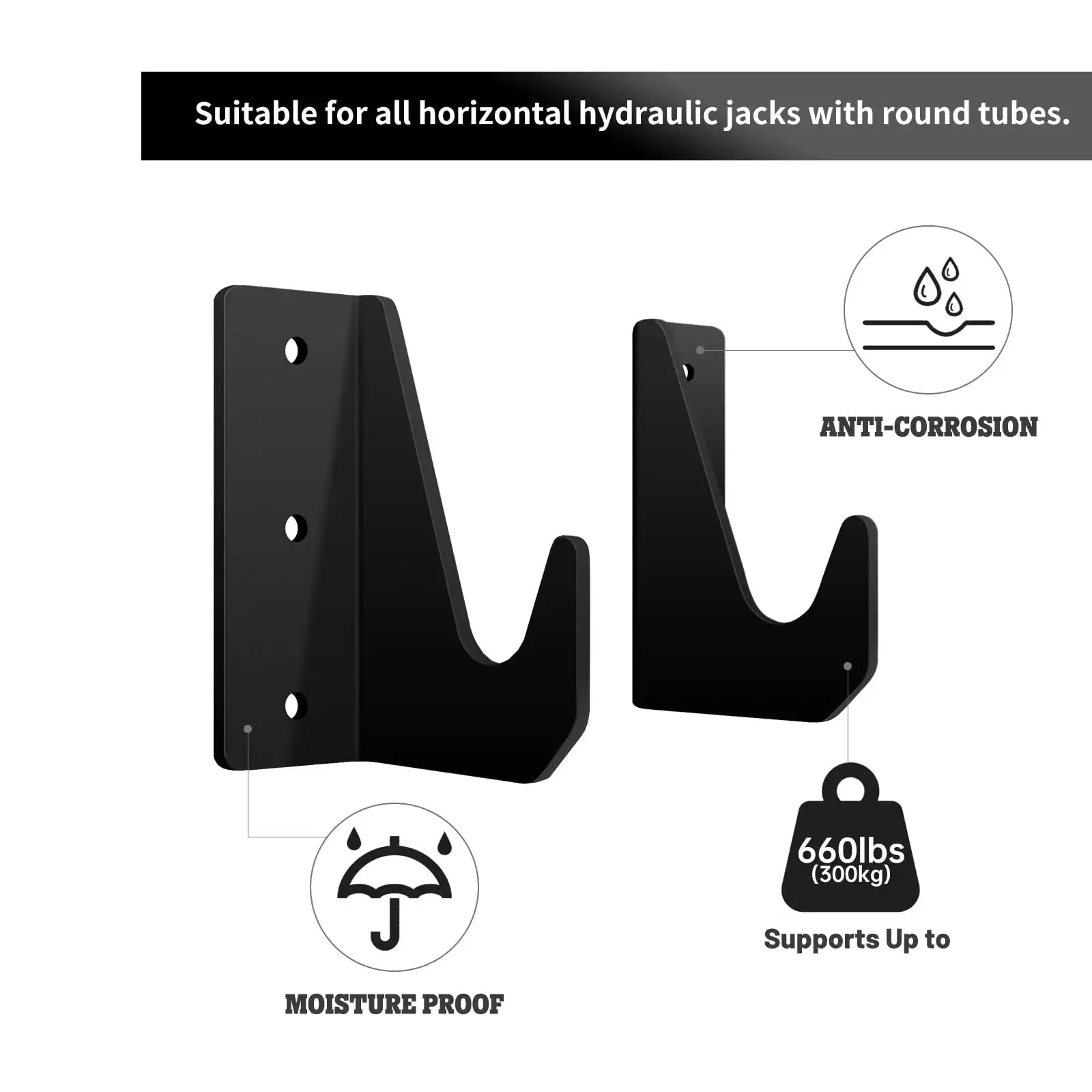 Floor-standing and wall-mounted jack rack by Simples Market, black metal, moistureproof and anti-corrosion