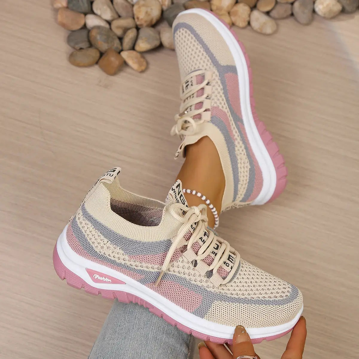 Women's Summer Casual Sneakers Two Tone Lightweight Comfort Versatile Work Shoes For Daily Wear And Travel