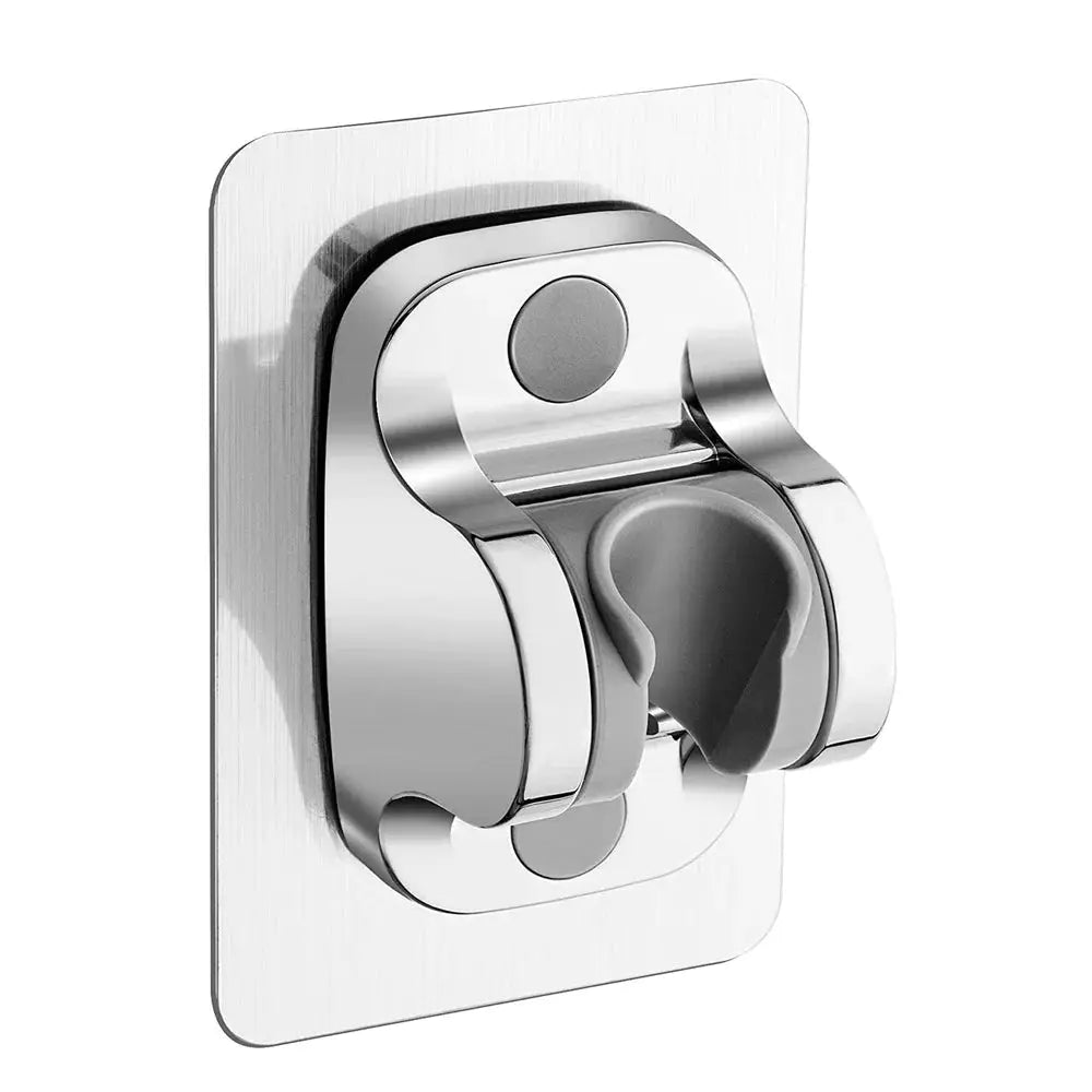 Chrome shower head holder bracket, adjustable clip for handheld shower by Simples Market