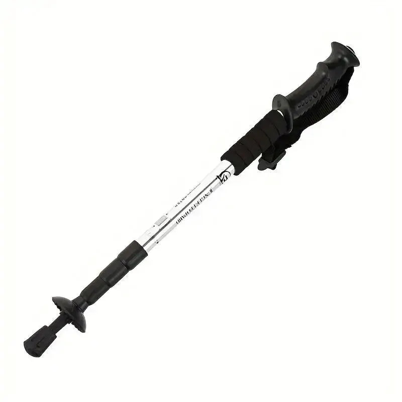 Trekking pole with shock absorption, foldable ultralight design, black grip by Simples Market