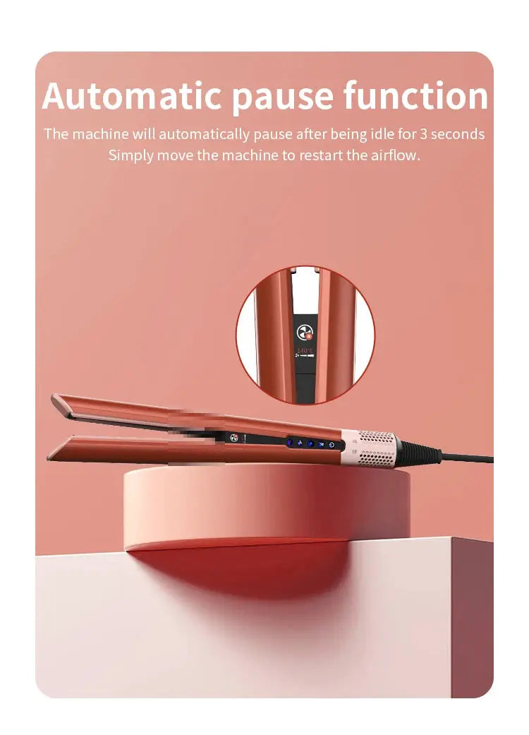 Simples Market hair straightener HT01 rose-gold flat iron with clamp and cord