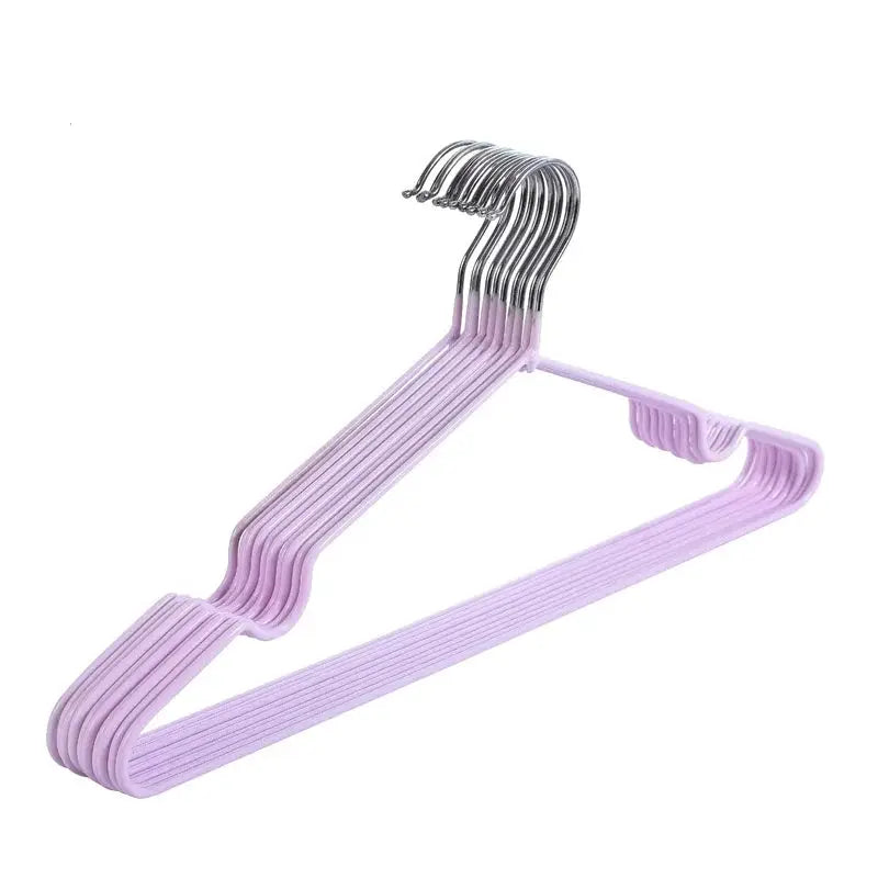 Simples Market purple anti-slip hangers with metal hooks; 8-pack for wardrobe and bathroom