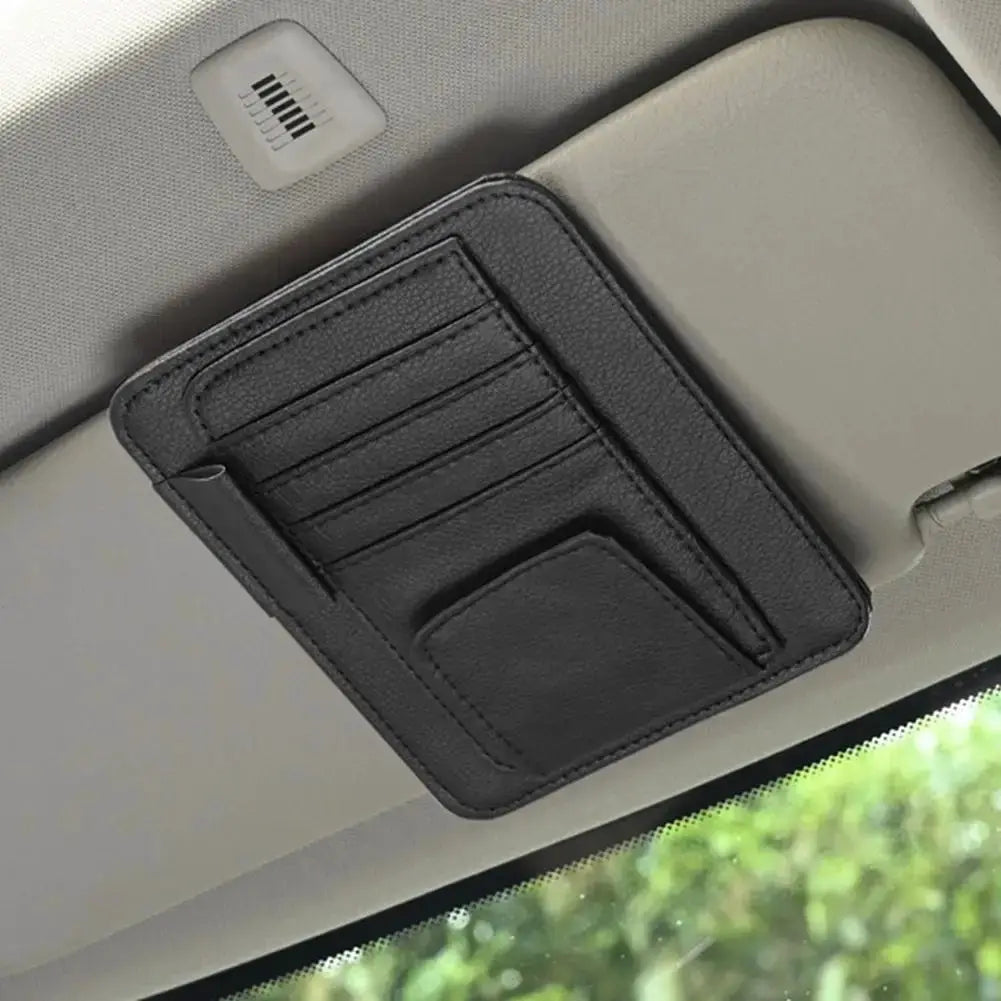 Car Sun Visor Organizer With Multi Pocket Design For Sunglasses And Business Cards And Small Essentials In Auto Interior