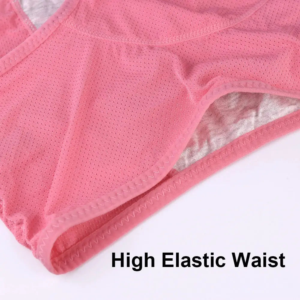 Pink menstrual period panties with high-elastic waist, leak-proof underwear by Simples Market