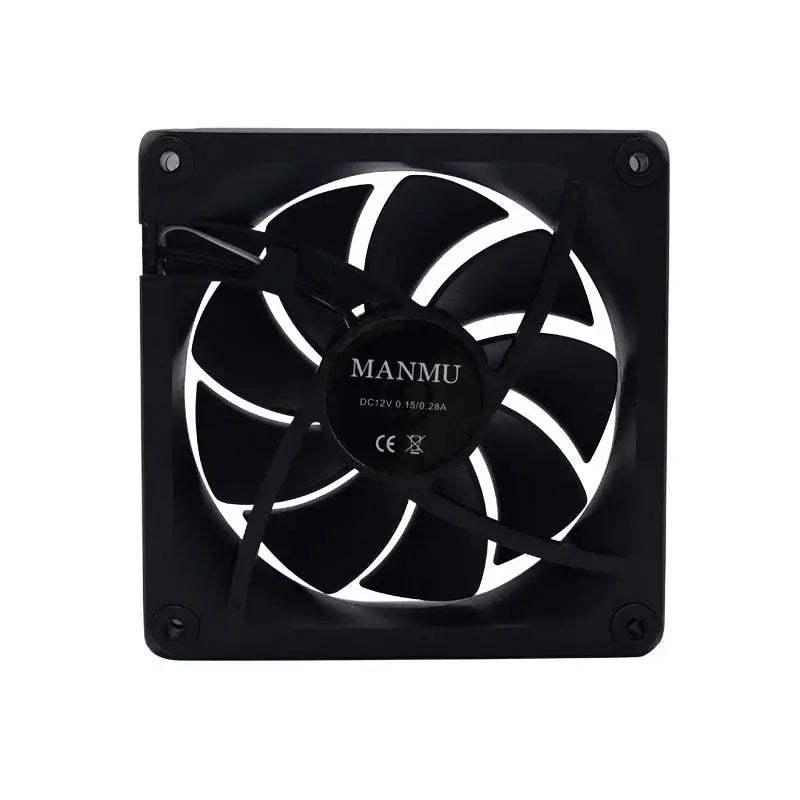 MANMU 120mm RGB case fan with black frame and rainbow lighting