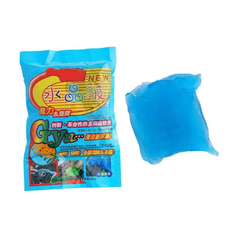 Cleaning gel dust remover for car interiors in a blue package by Simples Market
