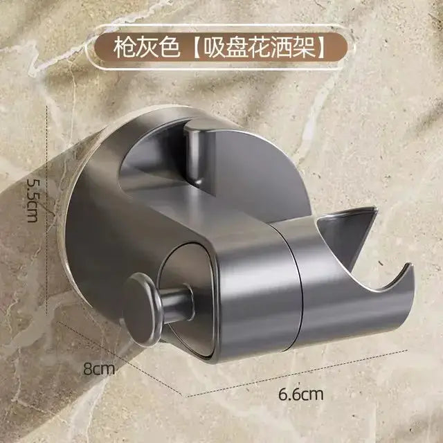 Simples Market gunmetal shower head holder bracket with suction cup, 360-degree adjustable