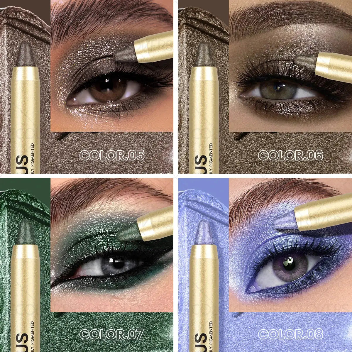 LuxeHue Dual Ended Eyeshadow Stick Glitter And Matte Finishes Smudge Proof Waterproof All Day Wear