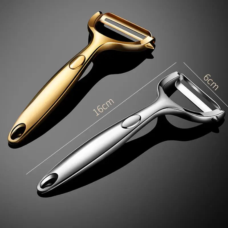 Golden Vegetable Peeler With Ergonomic Non Slip Handle And Sharp Stainless Steel Blade For Potatoes And Carrots