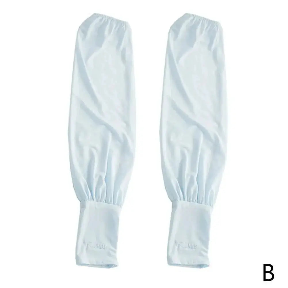Summer Ice Silk Arm Sleeves for Women UV Protection Long Length Breathable Driving Sun Shield