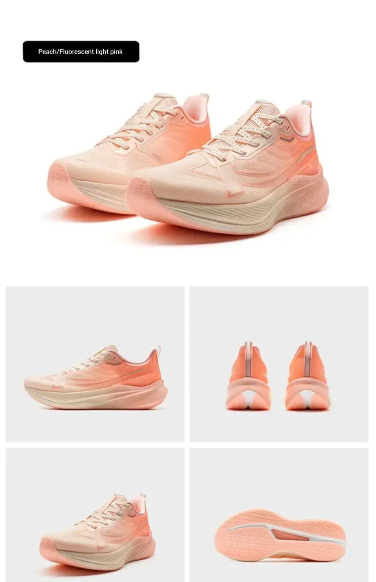 Xtep 2000km 3.0 men's running shoes, peach light pink, lightweight cushioning sneakers