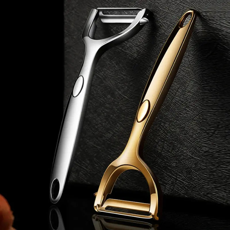 Golden Vegetable Peeler With Ergonomic Non Slip Handle And Sharp Stainless Steel Blade For Potatoes And Carrots