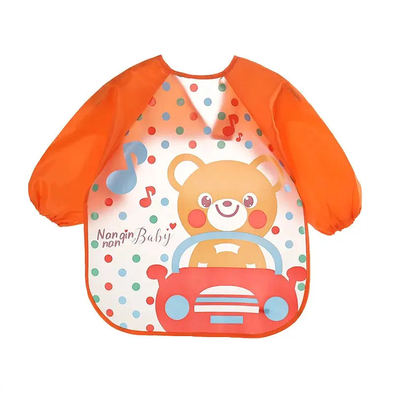 Waterproof EVA Full Sleeve Baby Bibs For Kids Long Sleeve Feeding Smock Apron Eating Breastplate Infant Clothing