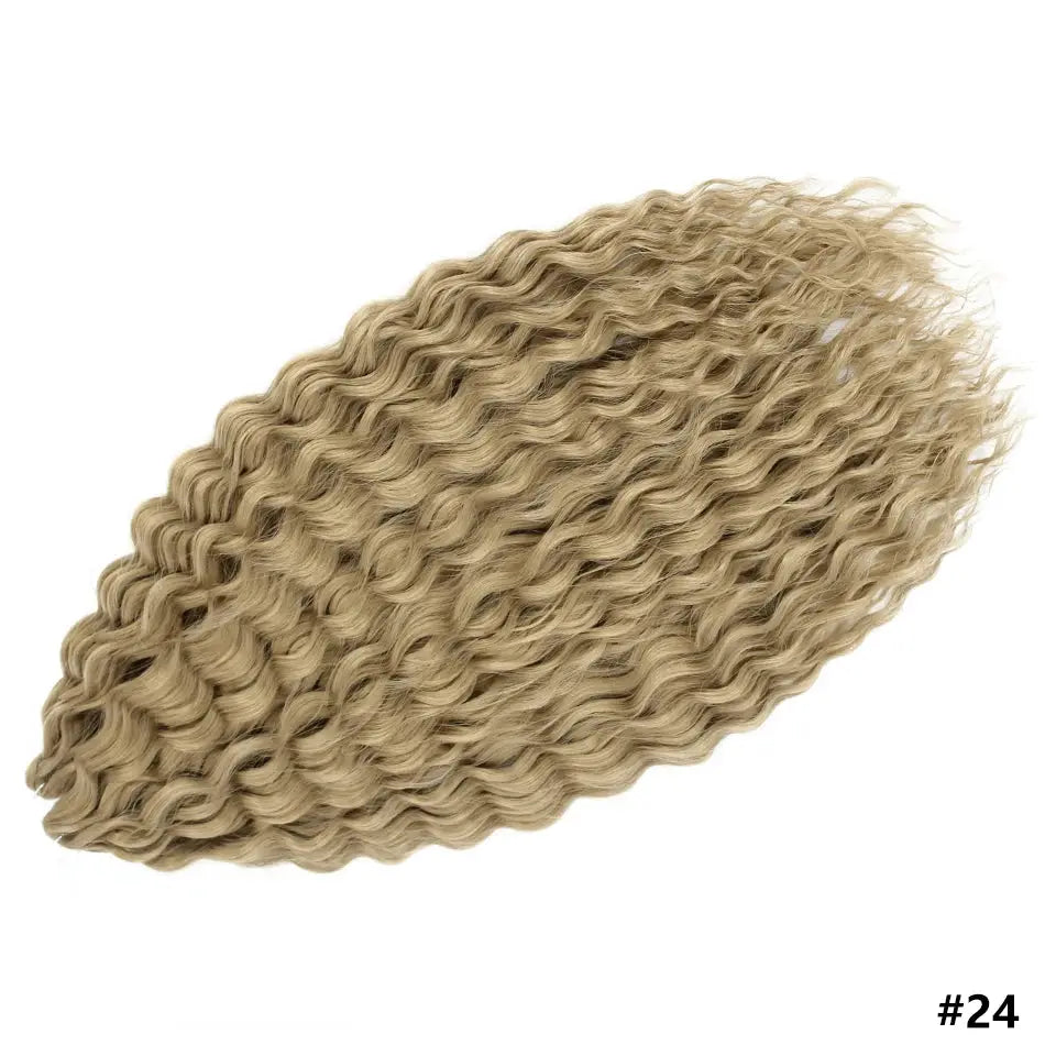 Ariel Curls synthetic deep-wave crochet braiding hair extension in blonde ombre